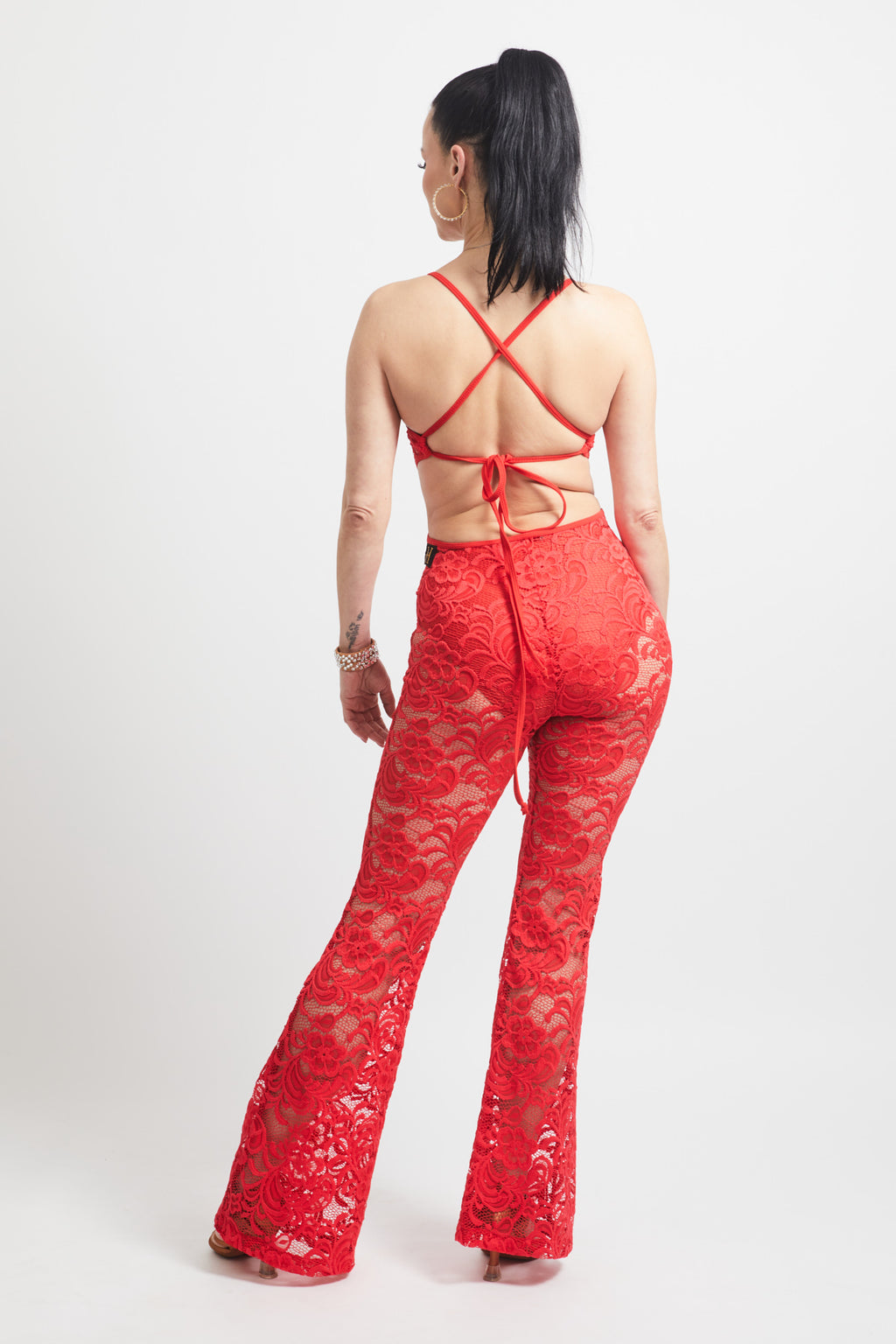 Amelia Lace Bodysuit Red