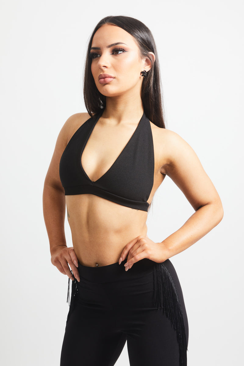 Black Halter Crop