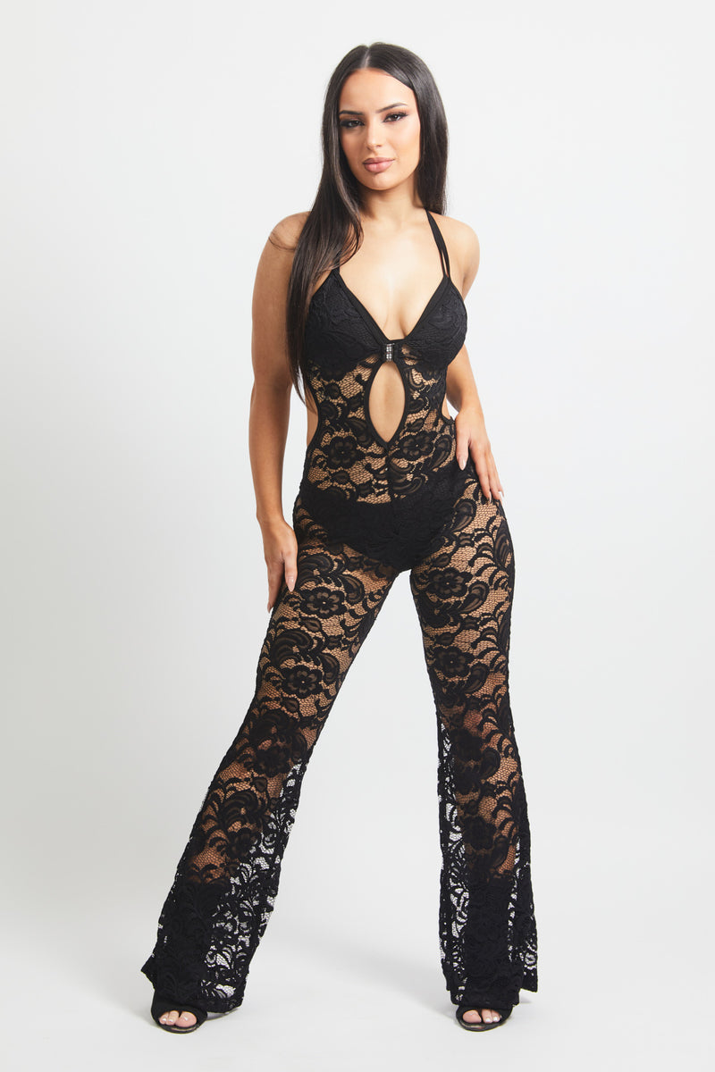 Amelia Lace Bodysuit Black